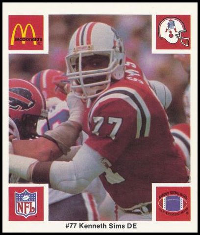 1986 McDonald's Patriots 77 Kenneth Sims